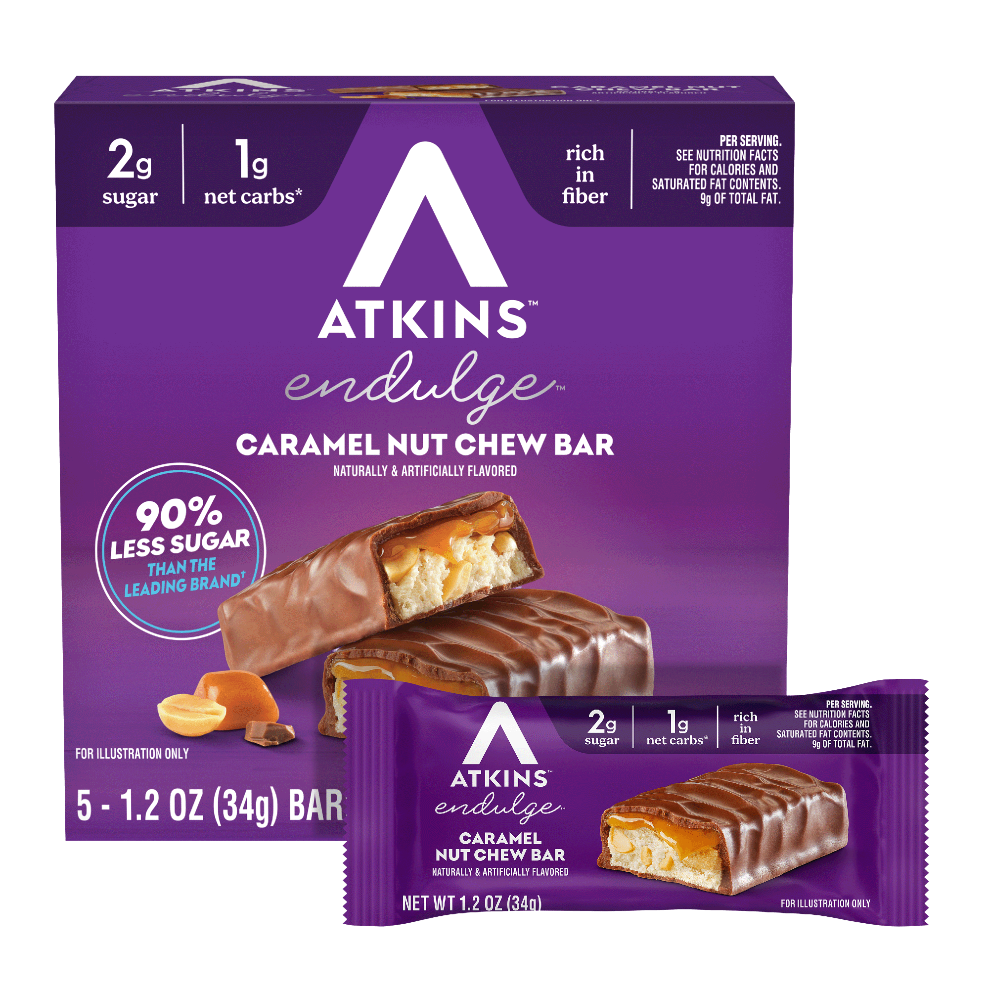 Endulge Caramel Nut Chew Bar